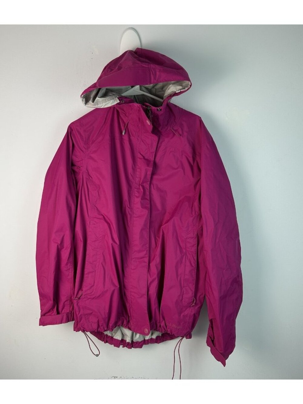 LL Bean Jacket Womens 1x Trail Model Rain Hooded Packable Waterproof